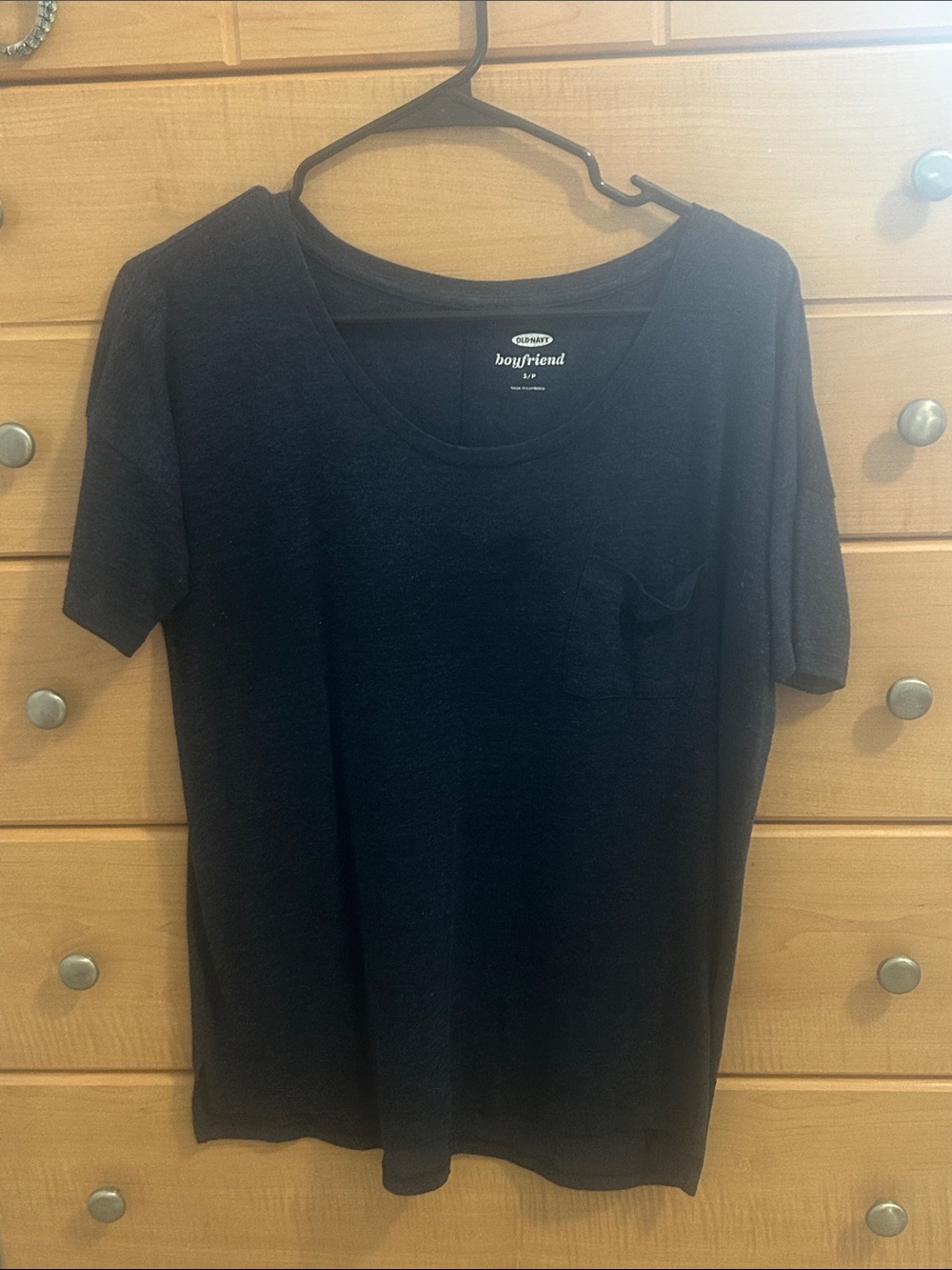 Old Navy Blue Boyfriend Pocket Short-Sleeve T-Shirt